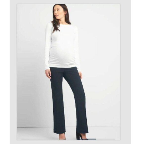 GAP Maternity Modern Bootcut Black Full Panel Size 0 Trouser Dress Pants RT$69 - Picture 1 of 5